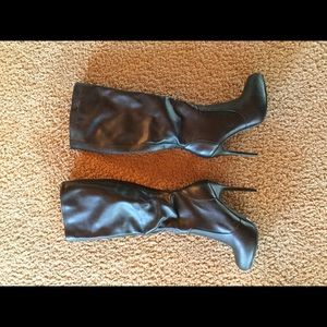 New Look Faux Black Leather Heeled Boots